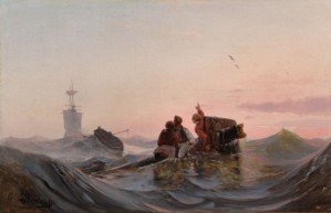 People hailing to a boat
